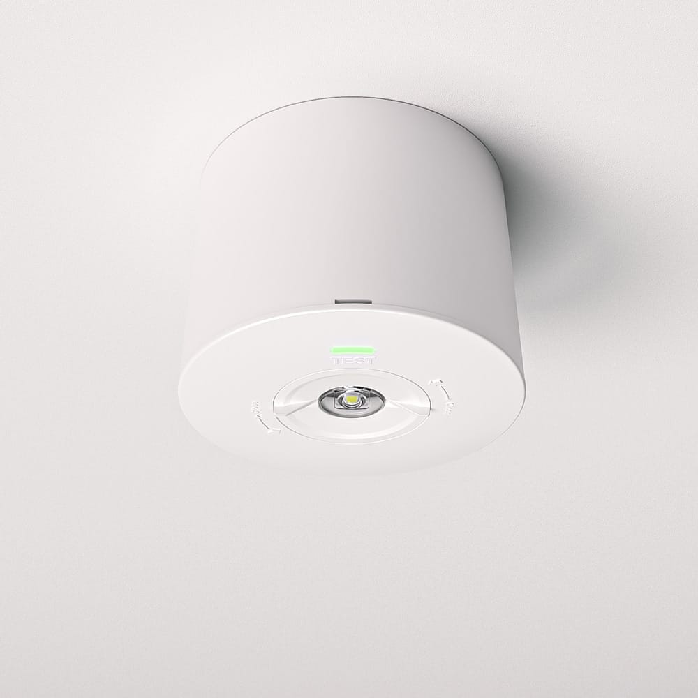 Locus - Noodverlichting opbouwspot wit - 2 Watt 300 Lumen - 6000K daglicht wit - IP20 stofdicht - Met testknop afbeelding