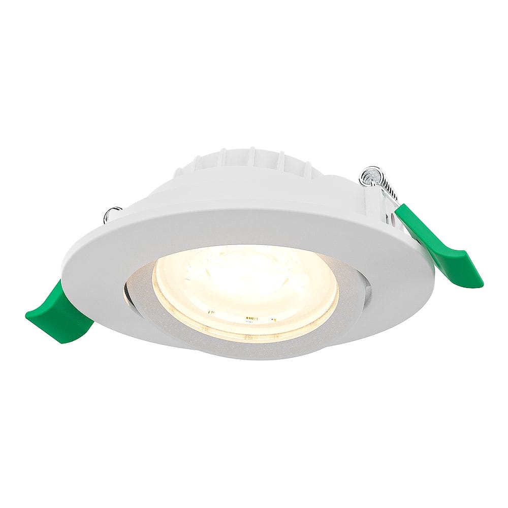 Prado Dimbare LED Inbouwspot - 6 Watt 570 lumen - CCT Lichtkleur Instelbaar 2700K/4000K/6000K - Lage inbouwdiepte 27mm - Rond - Kantelbaar - IP20 voor binnen - Wit afbeelding