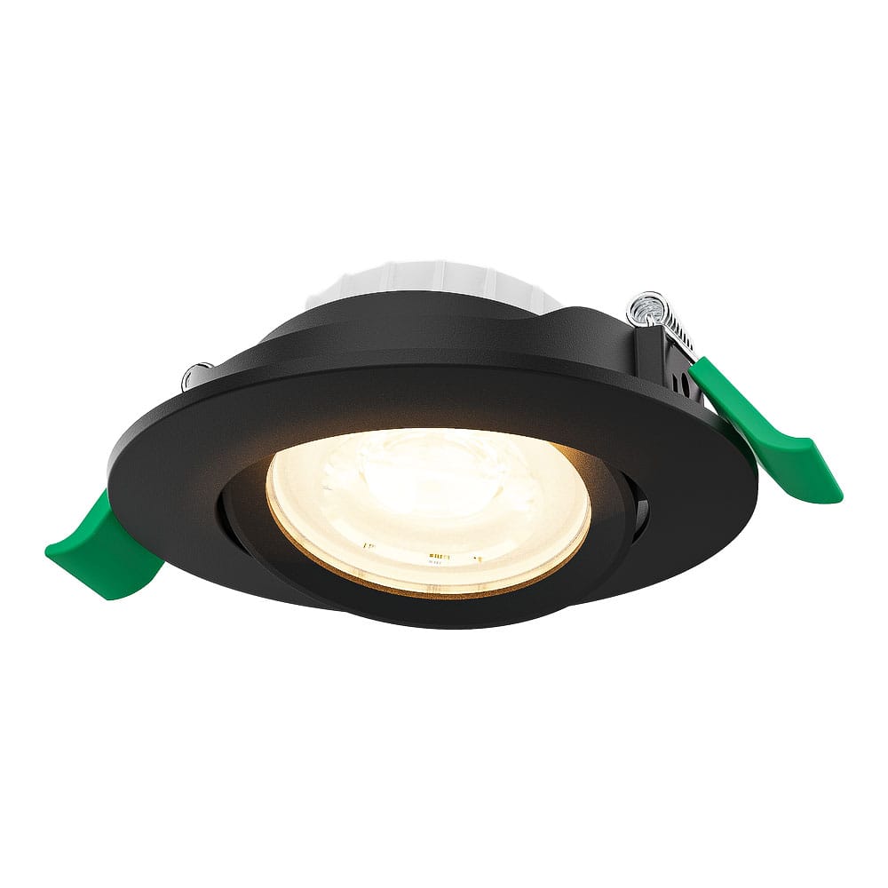 Prado Dimbare LED Inbouwspot - 6 Watt 570 lumen - CCT Lichtkleur Instelbaar 2700K/4000K/6000K - Lage inbouwdiepte 27mm - Rond - Kantelbaar - IP20 voor binnen - Zwart afbeelding