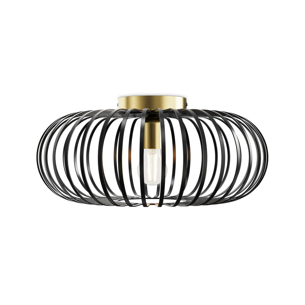 Cosmos - LED Plafondlamp - Dimbaar - E27 Fitting - Zwart met Goud afbeelding