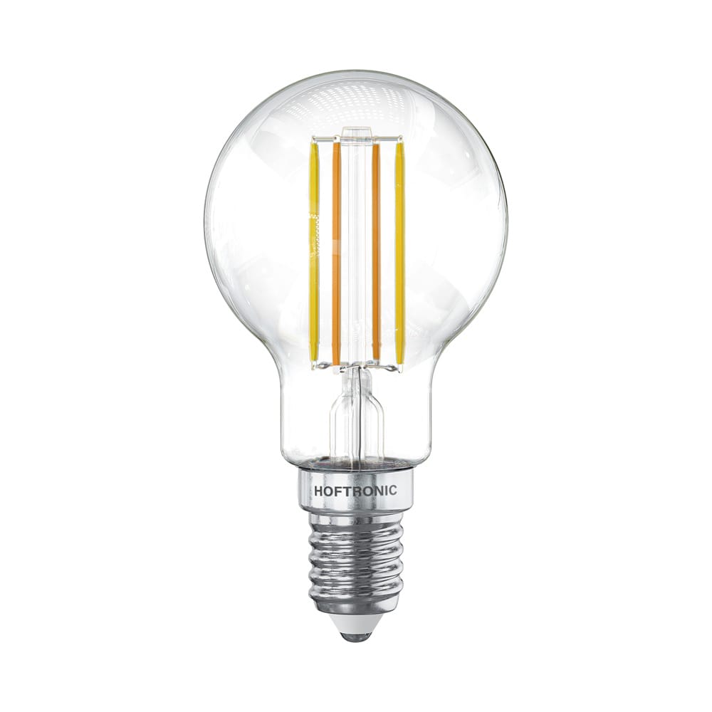 Smart WiFi LED Filament lamp - E14 Fitting - 4,9 Watt 470 Lumen - P45 - E14 fitting - Zilveren fitting - 1800-3000K Dimbaar - Smart Gloeilamp afbeelding