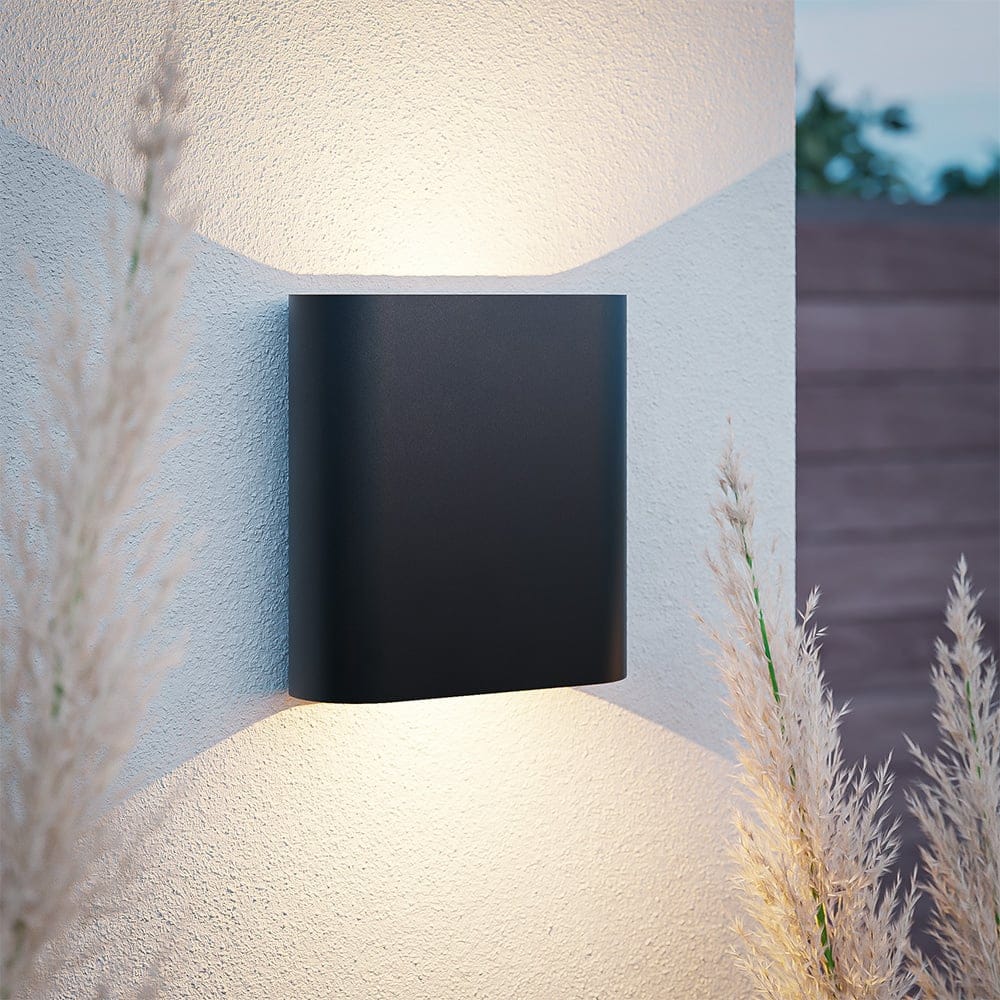 Vonia LED wandlamp - 3000K warm wit - 11 Watt - Up & down light - IP65 voor binnen en buiten - Dubbelzijdige wandlamp - Zwart afbeelding