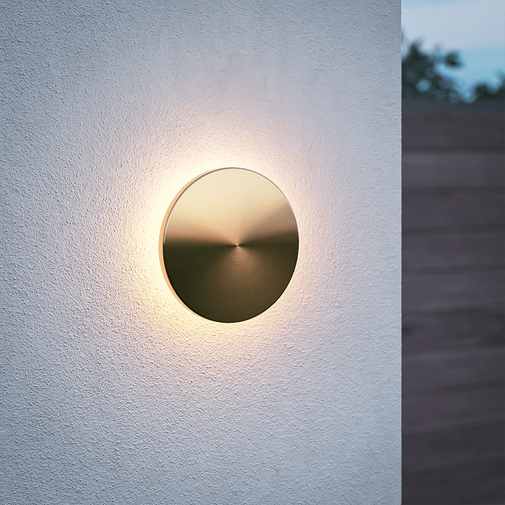 Casper S LED Wandlamp Goud - 2700K warm wit - 8 Watt - Rond - Muurlamp voor binnen en buiten afbeelding