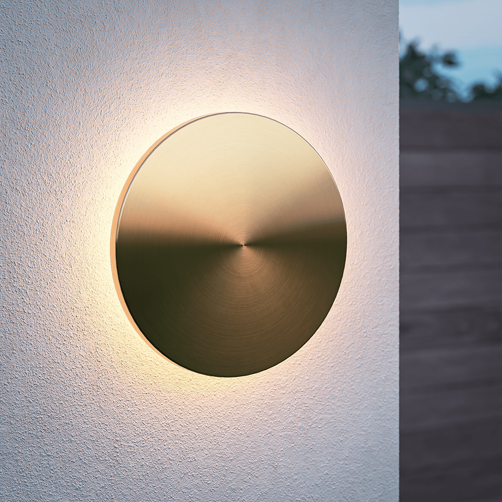 Casper L LED Wandlamp Goud - 2700K warm wit - 19 Watt - Rond - Muurlamp voor binnen en buiten afbeelding