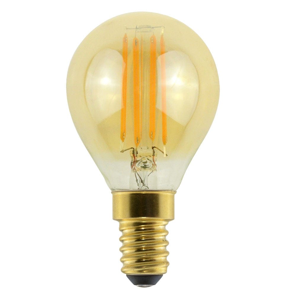LED Filament lamp E14 - 4,5 Watt 423 Lumen - G45 Vorm - 2700K Warmwit licht - Dimbaar - Amber glas afbeelding