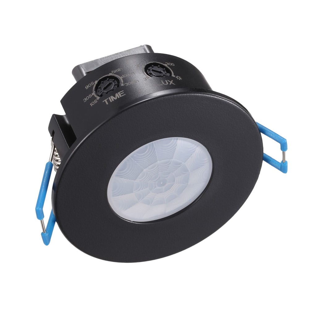 PIR Bewegingssensor met Schemerschakelaar - 360° Detectie - Bereik 8 meter - IP20 - Maximaal 600 Watt - Inbouw - Zwart - 220-240V afbeelding