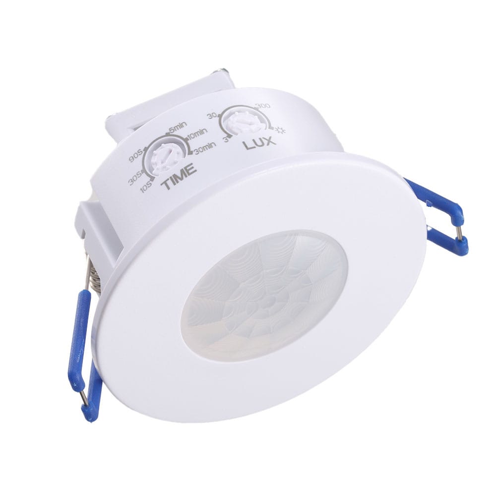 PIR Bewegingssensor met Schemerschakelaar - 360° Detectie - Bereik 8 meter - IP20 - Maximaal 600 Watt - Inbouw - Wit - 220-240V afbeelding