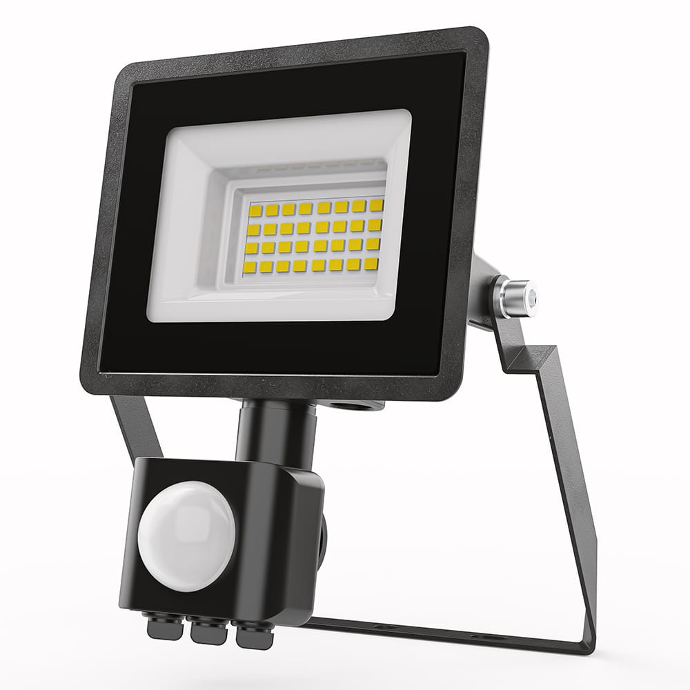 Stratos - LED Breedstraler met bewegingssensor - 10 Watt 735 Lumen - 4000K Neutraal wit licht - IP65 Waterdicht - 15cm Kabel afbeelding