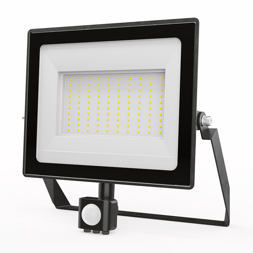 Stratos - LED Breedstraler met bewegingssensor - 100 Watt 8700 Lumen - 6500K Daglicht wit licht - IP65 Waterdicht - 15cm Kabel afbeelding