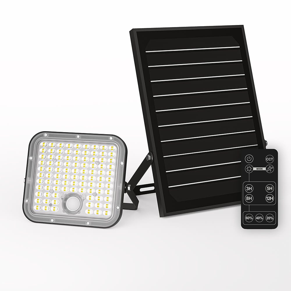 Vega LED Solar Wandlamp buiten met bewegingssensor - Incl. Schemersensor - Los zonnepaneel - Schijnw