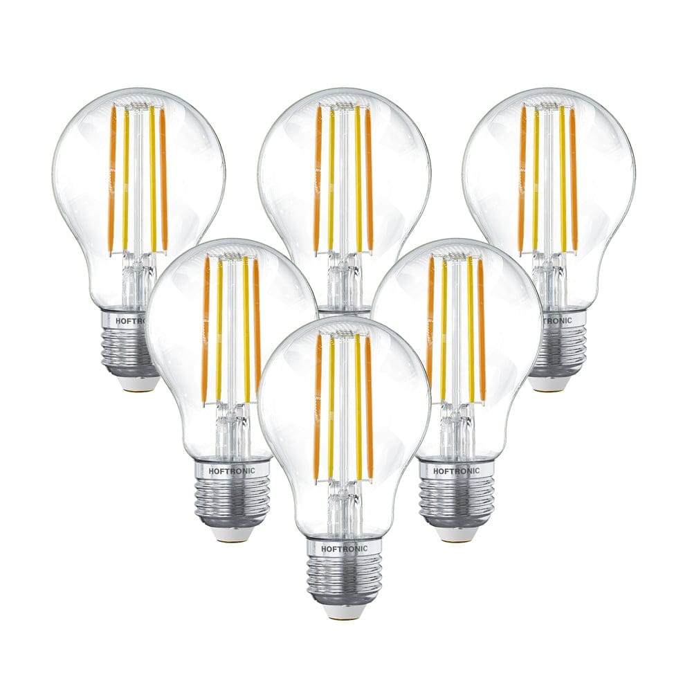 Set van 6 Smart E27 LED Filament Lamp - 7W 806lm - A60 Clear - 1800-3000K - Dimbaar afbeelding