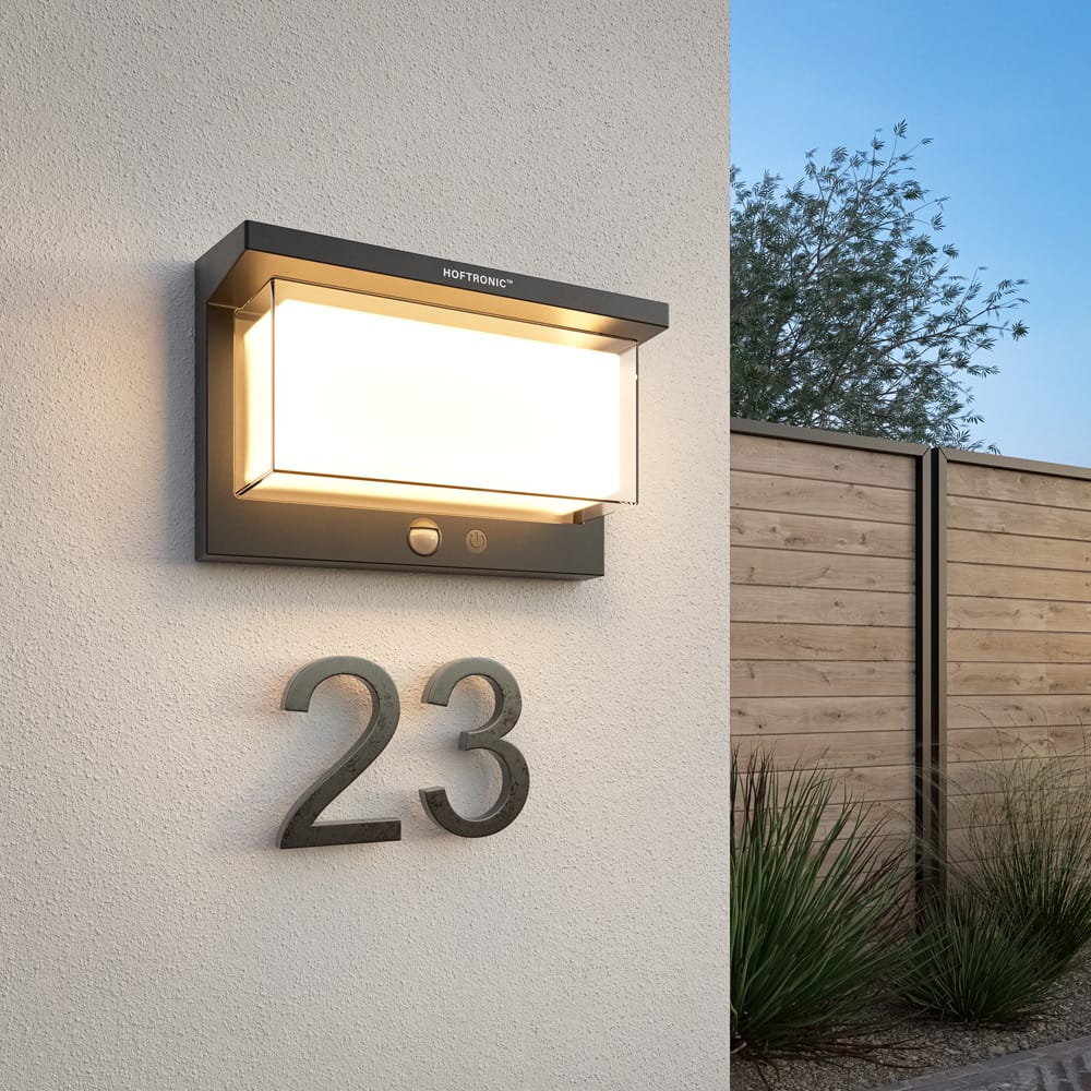 Arlo - Moderne LED Solar wandlamp buiten met sensor - Bewegingssensor & Schemerschakelaar - 4 lichts
