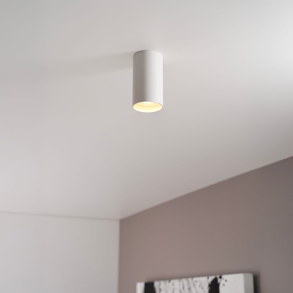 Canopus bianco s by LUSENZ Cilindervormige opbouwspot in met mat witte coating