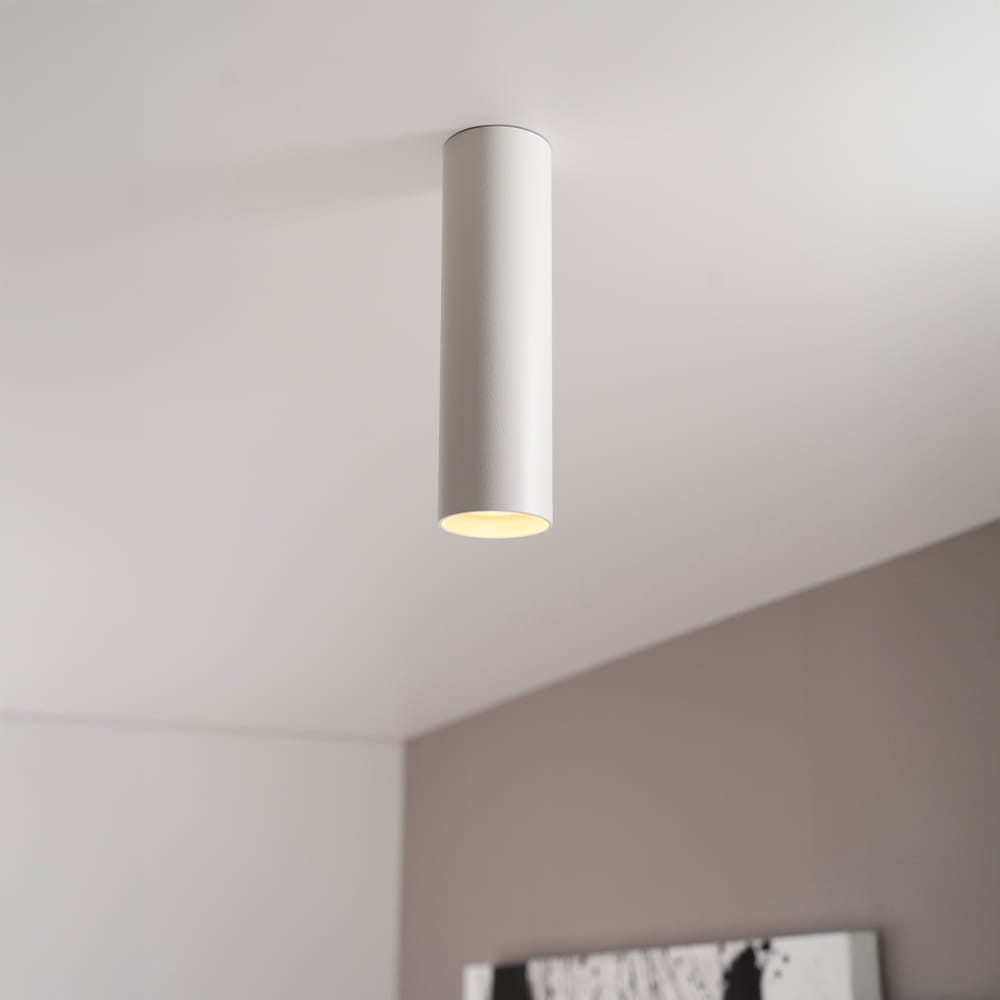 Canopus bianco m by LUSENZ Cilindervormige opbouwspot in met mat witte coating