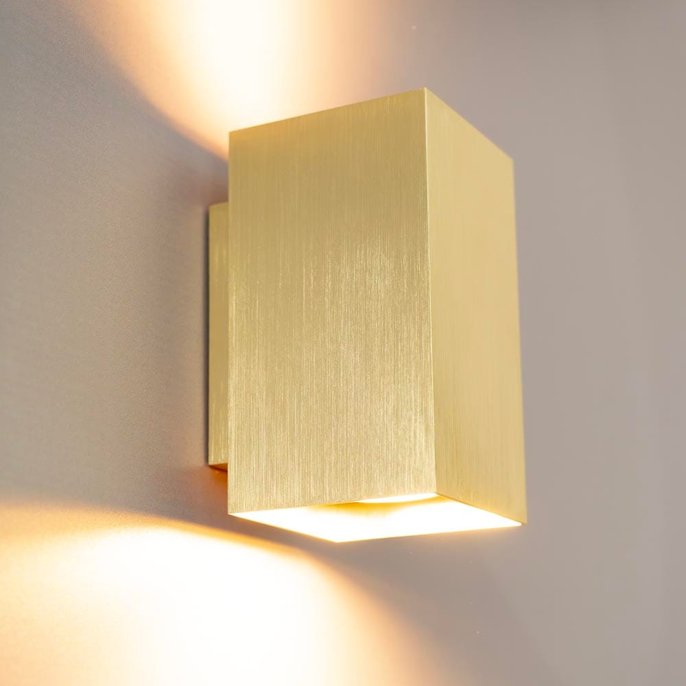 Cometa oro by LUSENZ - Up and downlight - Rechthoekige wandlamp met geborsteld gouden coating afbeelding