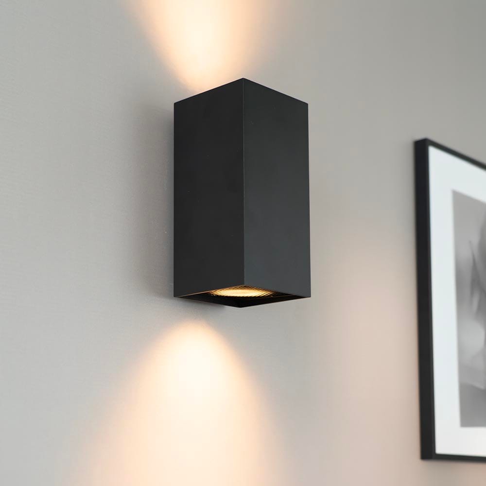 Cometa nova by LUSENZ - Up and downlight - Rechthoekige wandlamp met mat zwarte coating