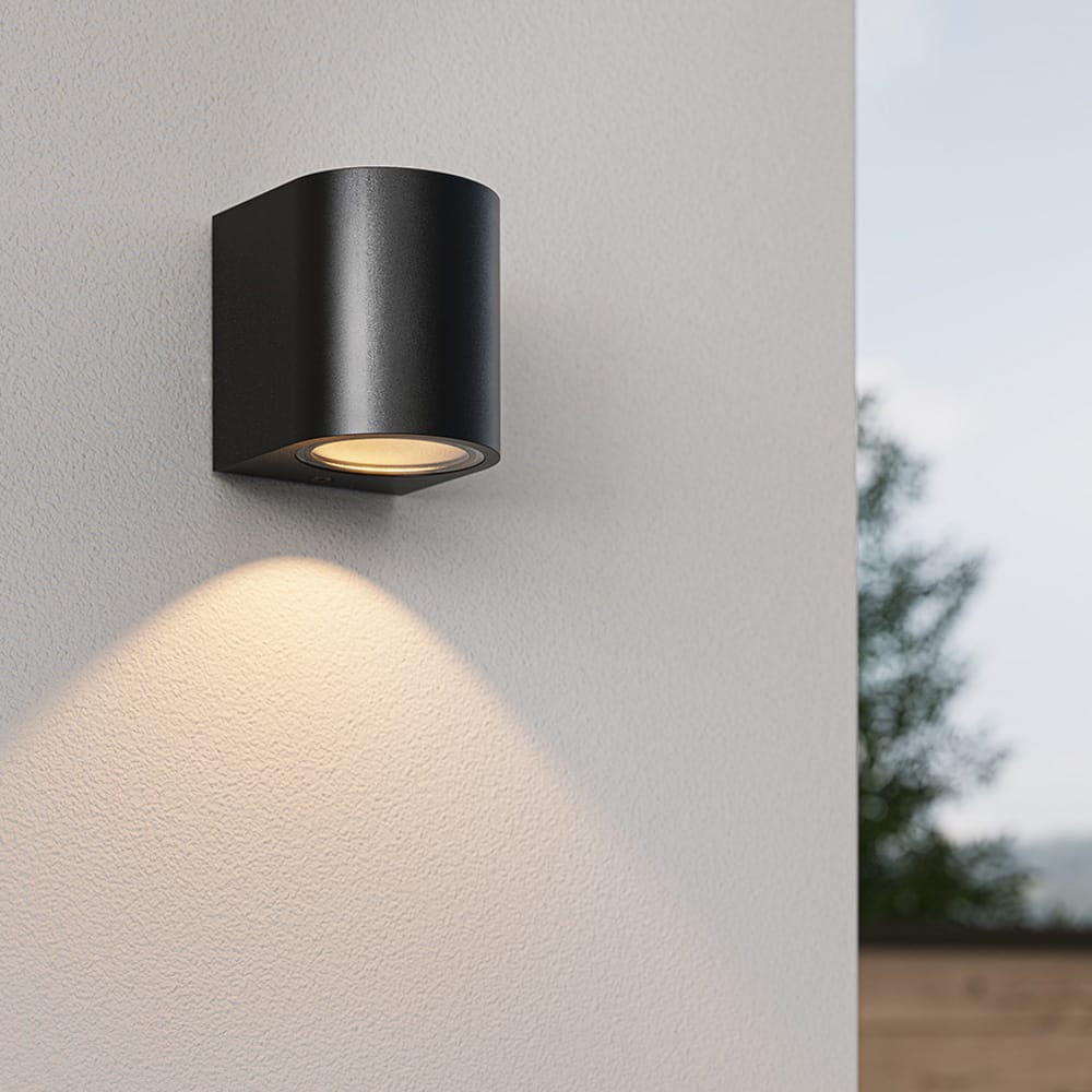 Alvin LED Wandlamp Downlight excl. GU10 Dimbaar IP65 Binnen en Buiten Wandspot Zwart Polycarbonaat