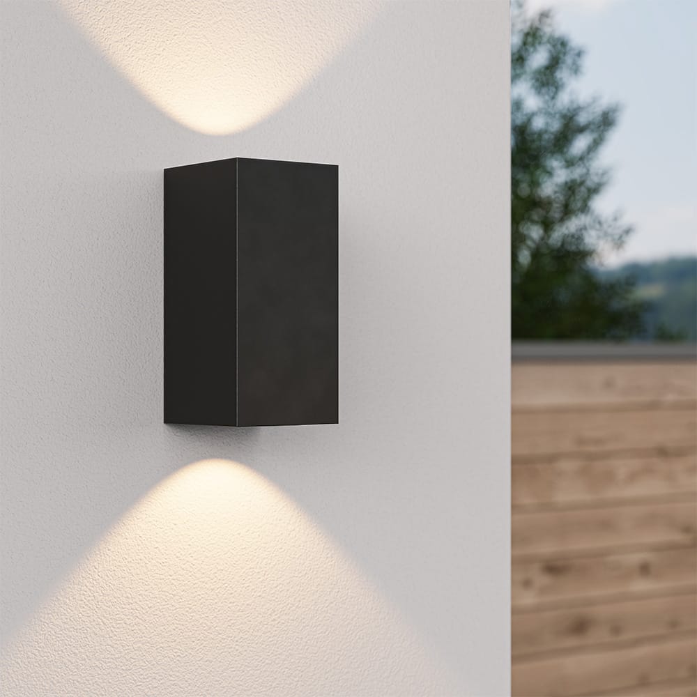 Selma LED Wandlamp 2x GU10 IP65 Up Down Light Dimbaar Zwart Excl. Lichtbron
