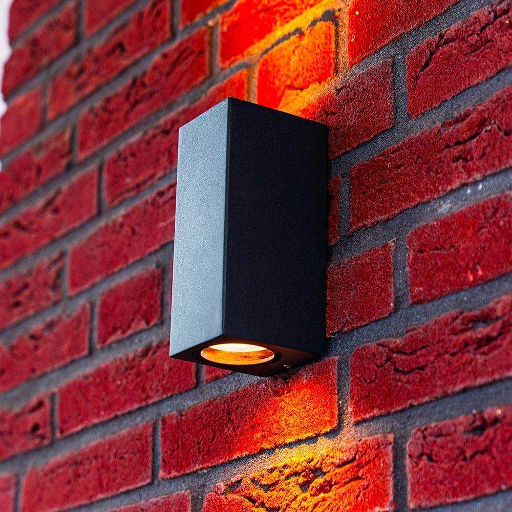 Selma - LED Wandlamp - 2x GU10 - IP65 - Up & Down Light - Dimbaar - Antraciet - Excl. Lichtbron afbeelding