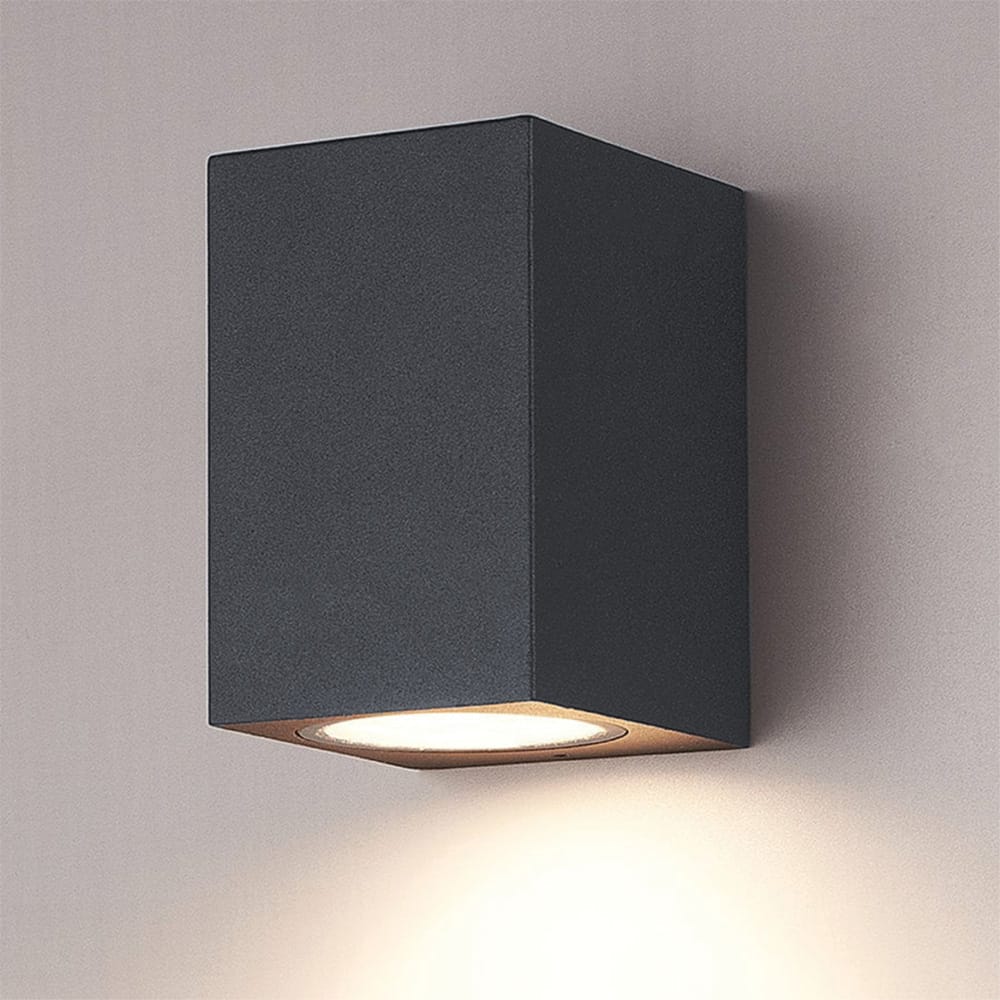 Marion Dimbare LED Wandlamp Excl. GU10 Lichtbron IP65 Waterdicht Antraciet Binnen en buiten Kubusvormig