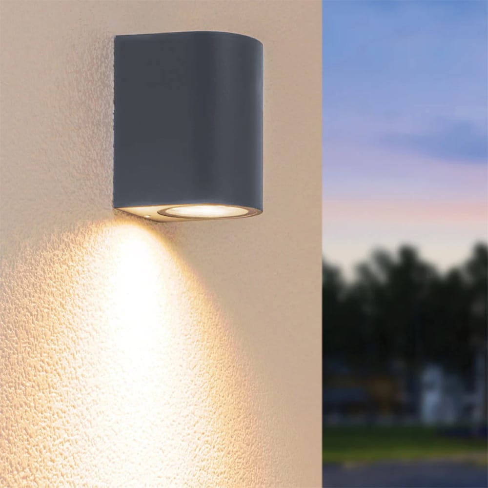 Alvin Antraciet LED Wandlamp Downlight excl. GU10 Dimbaar IP65 Binnen en Buiten Wandspot