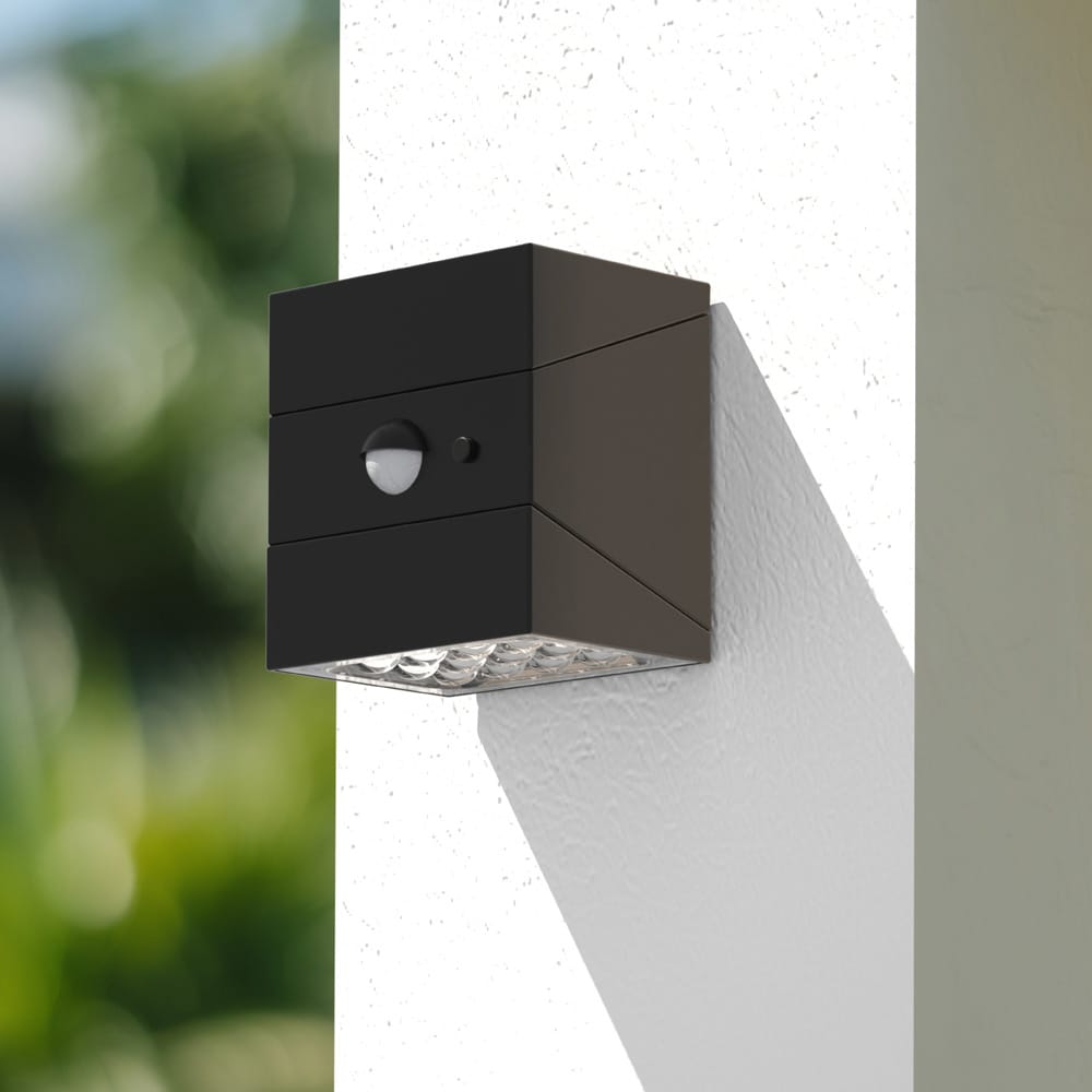 Cubos Solar LED Wandlamp 2.5W 300lm 2700K 4000K 6000K IP65 Zwart Downlight