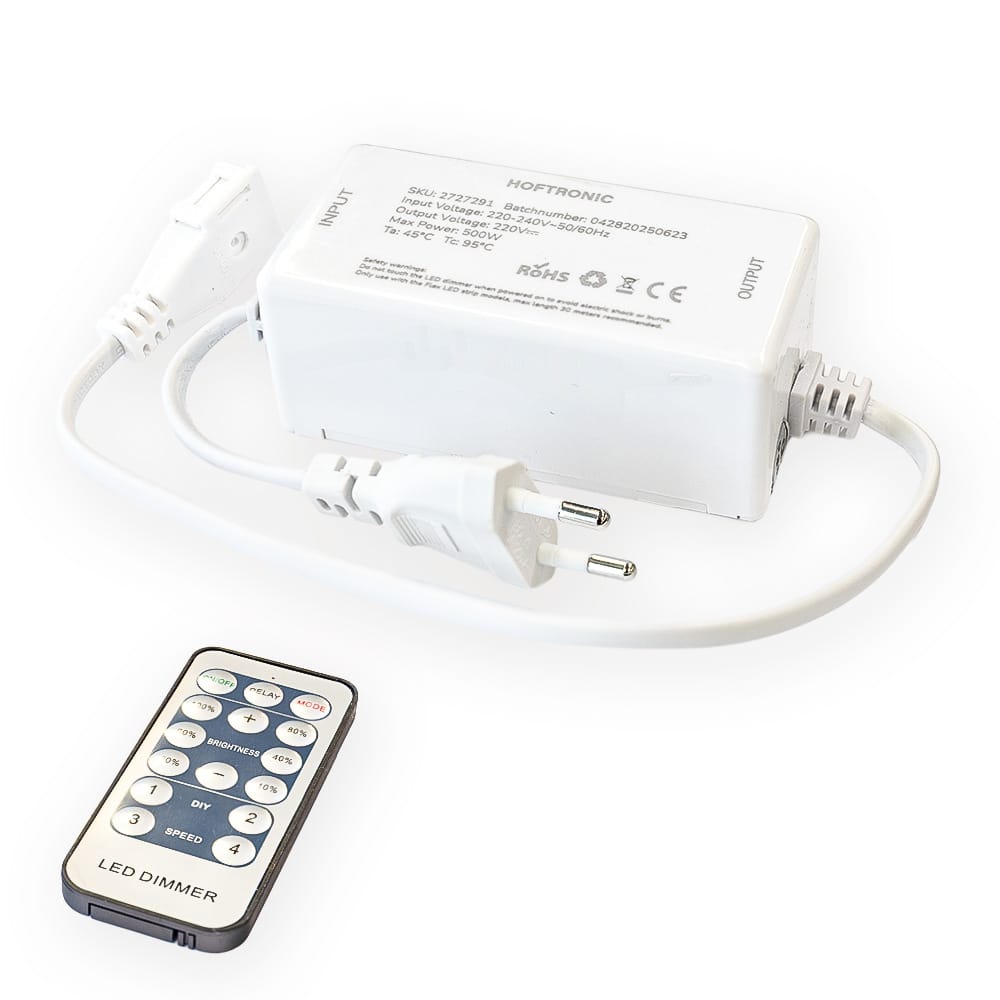 LED Strip dimmer V2 - Flex60/120-serie- Max. 500W - Inclusief afstandsbediening