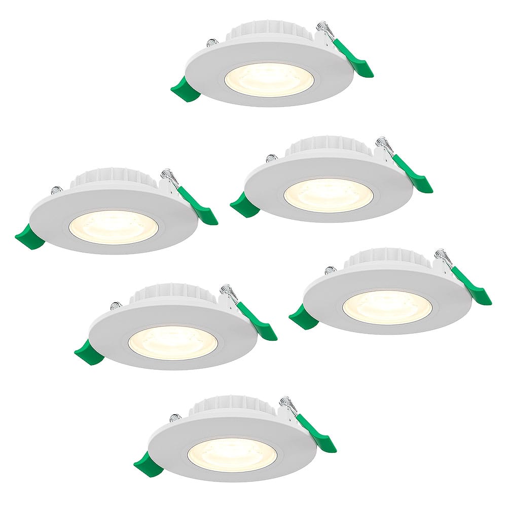 Set van 6 Prado Dimbare LED Inbouwspot - 6 Watt 570 lumen - CCT Lichtkleur Instelbaar 2700K/4000K/6000K - Lage inbouwdiepte 25mm - Rond - IP20 voor binnen - Wit afbeelding