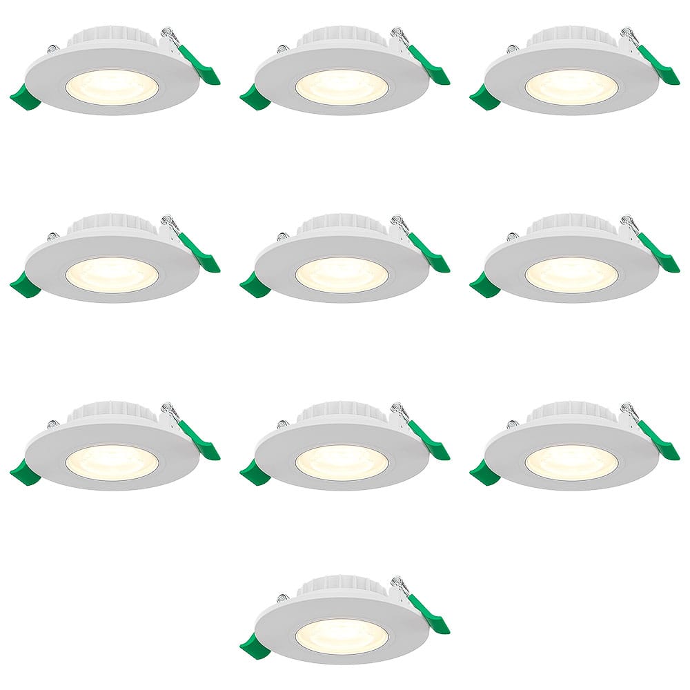 Set van 10 Prado Dimbare LED Inbouwspot - 6 Watt 570 lumen - CCT Lichtkleur Instelbaar 2700K/4000K/6000K - Lage inbouwdiepte 25mm - Rond - IP20 voor binnen - Wit afbeelding