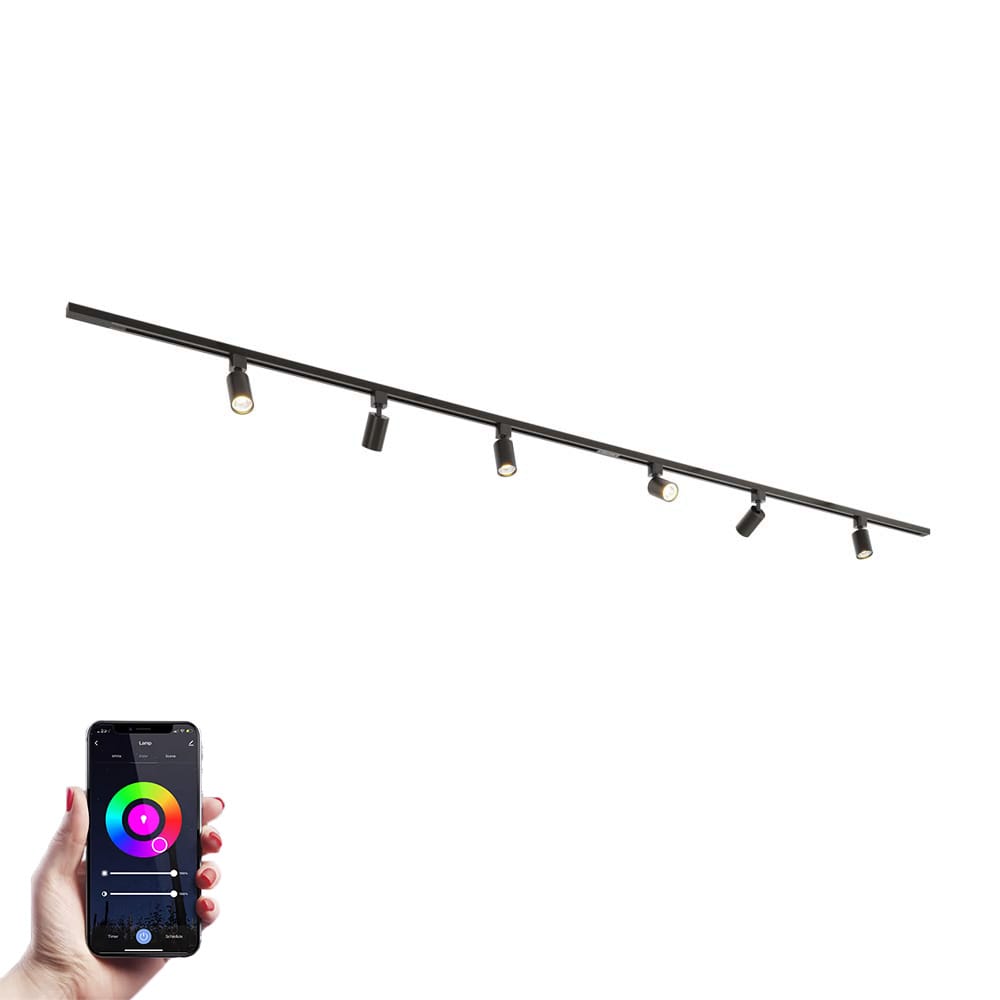 Taros Railverlichting Pakket - Recht - 2x 1,5 m rail - 6 railspots - Incl. RGBWW GU10 - IP20 - Modul