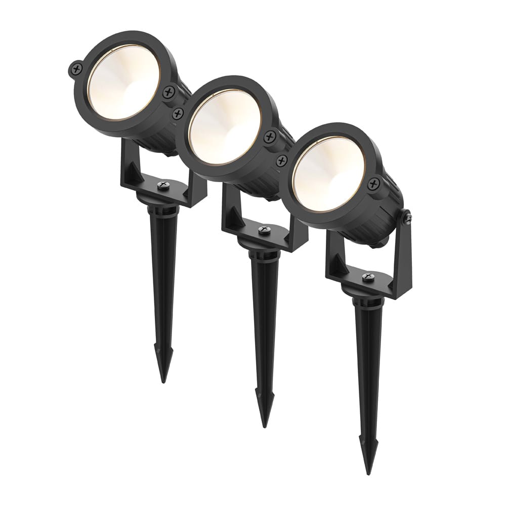 Set van 3 Piton LED Prikspots - 4,9W 425lm - Kantelbaar - 20.000 Branduren - 3000K Warmwit - IP65 Waterdicht - Zwart - 1 Jaar Garantie afbeelding