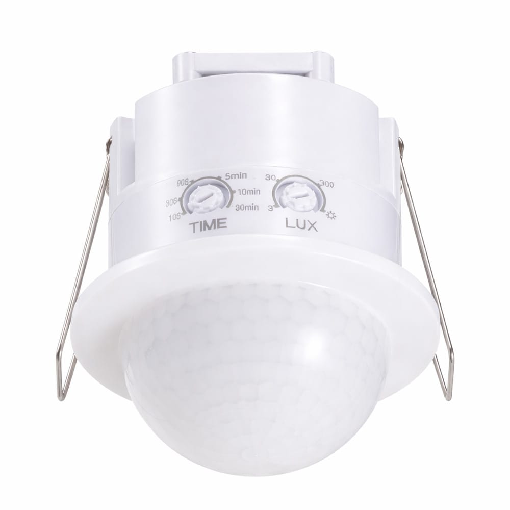 PIR-bewegingssensor met schemerschakelaar - 68mm - 360° - Bereik tot 10m links & rechts - Montagehoogte 2,2 tot 6m - IP54 - Maximaal 600W