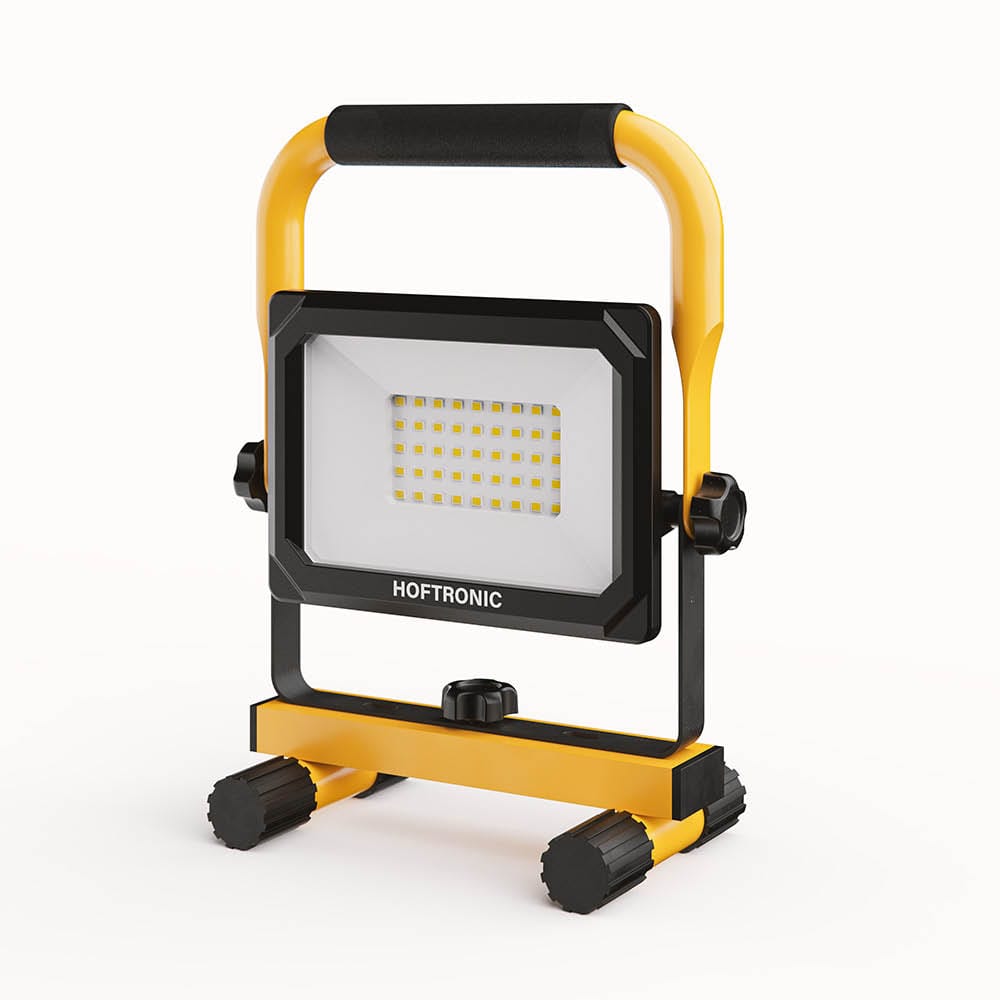 LED Bouwlamp - 6500K - 30W - 3000lm - Incl. 1,5m kabel met stekker - Kantelbaar - IP65 - 25.000 bran