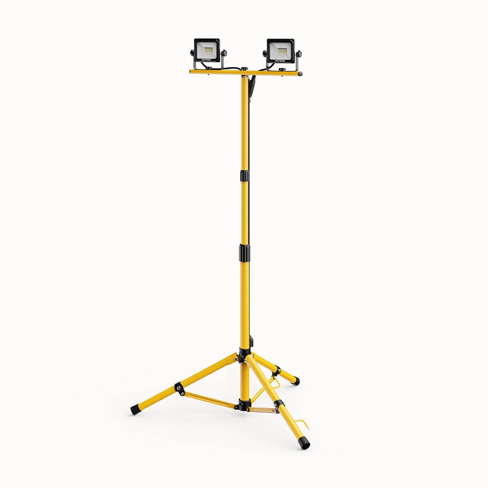 LED Bouwlamp op statief - 6500K - 2x20W - 2000lm - Incl. 3m kabel met stekker - Verstel- en kantelba
