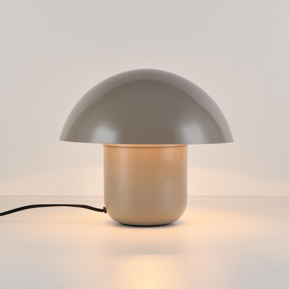 Tafellamp Javera beige - E14-fitting - Grijs - Mushroomlamp - Paddenstoel - IP20 voor binnen - Metaal afbeelding