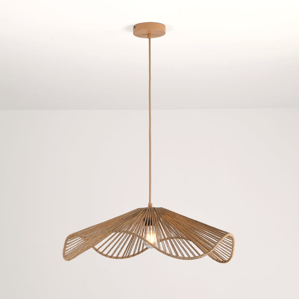 Hanglamp Avanta maronne l - Bruin - E27-fitting - IP20 voor binnen - Gevlochten papieren koord