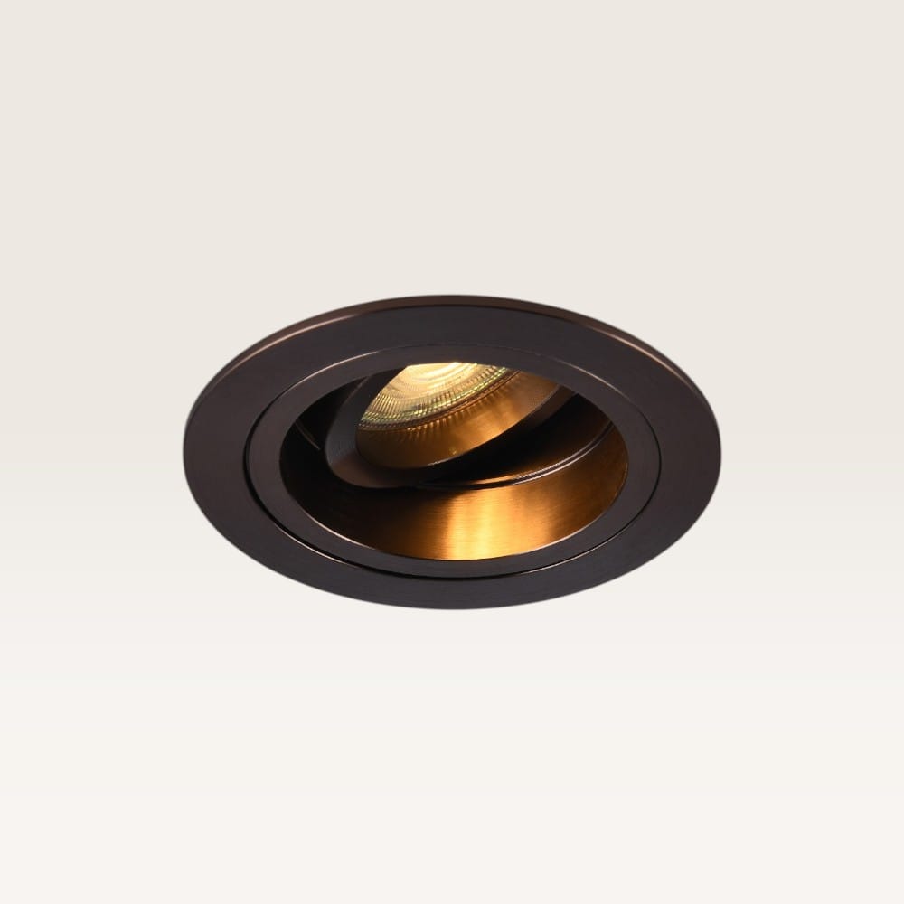 Inbouwspot Orano bronzo scuro - Diameter 92mm - Rond - GU10-fitting - IP20 voor binnen - Brons - Met