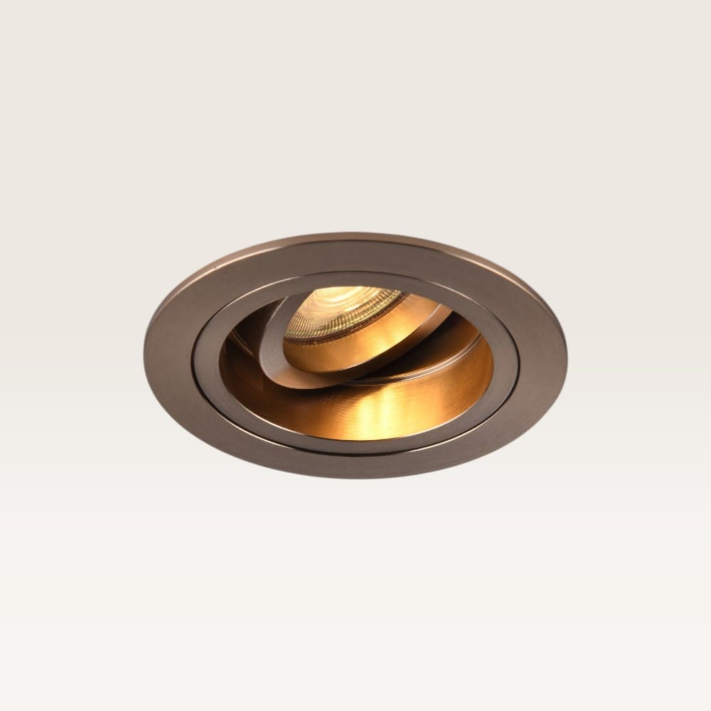 Inbouwspot Orano caramello - Diameter 92mm - Rond - GU10-fitting - IP20 voor binnen - Bruin - Met do