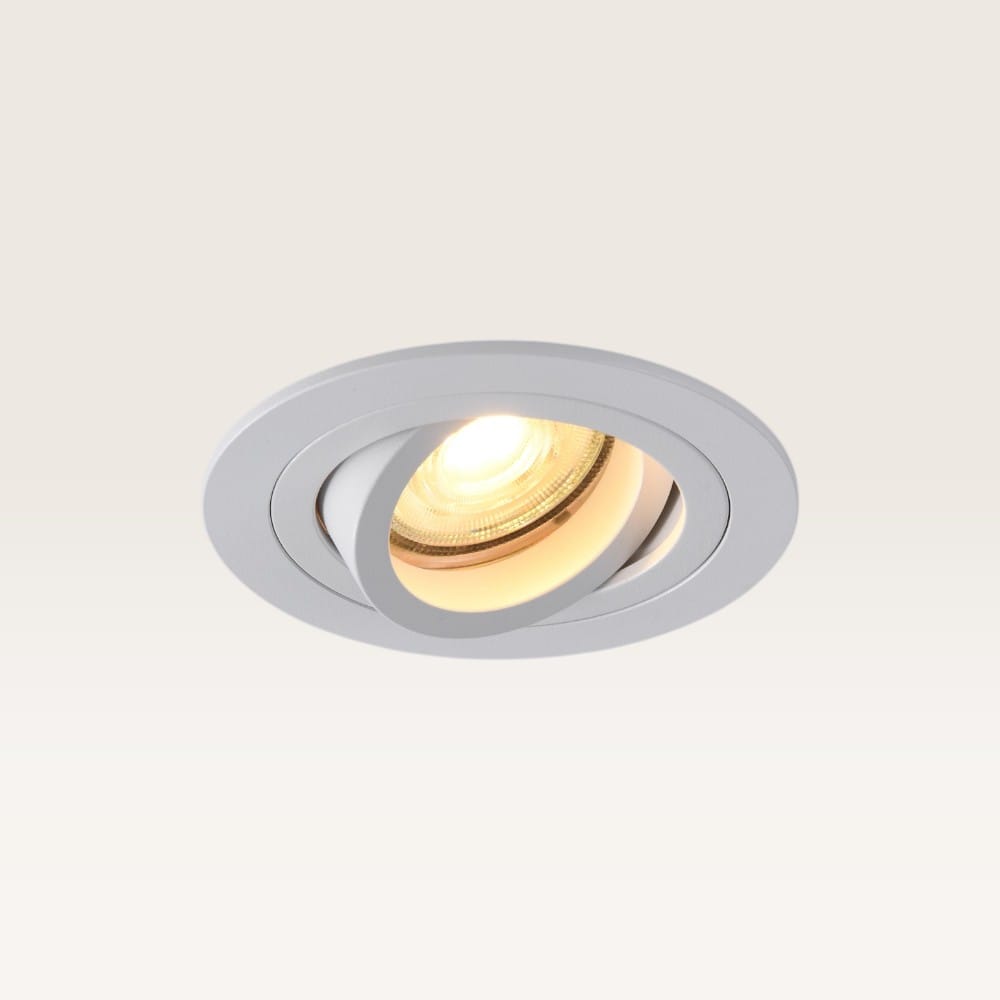 Inbouwspot Ovaro bianco - Diameter 92mm - Plat - GU10-fitting - IP20 voor binnen - Wit - Met doorlus