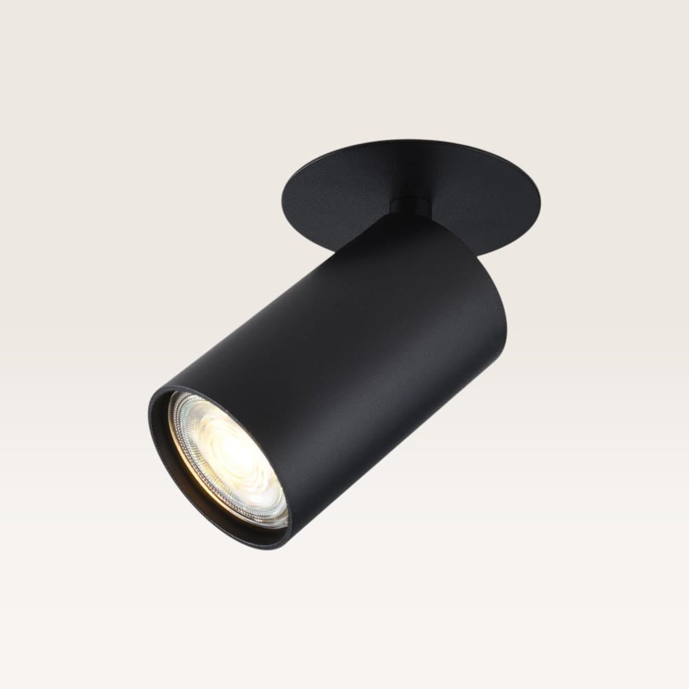 Plafondspot Carden nero - Diameter 56mm - Cilinder - GU10-fitting - IP20 voor binnen - Zwart - Met d