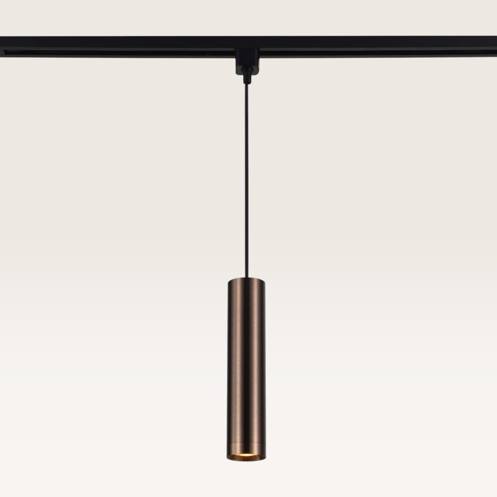 Hangspot Belano bronzo scuro m - GU10-fitting - Ontworpen voor 1-fase railsysteem - Brons - Railspot