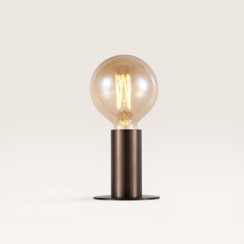 Tafellamp Albedo bronzo scuro - E27-fitting - Max. 15W - Minimalistisch design - Licht dat lijkt te 