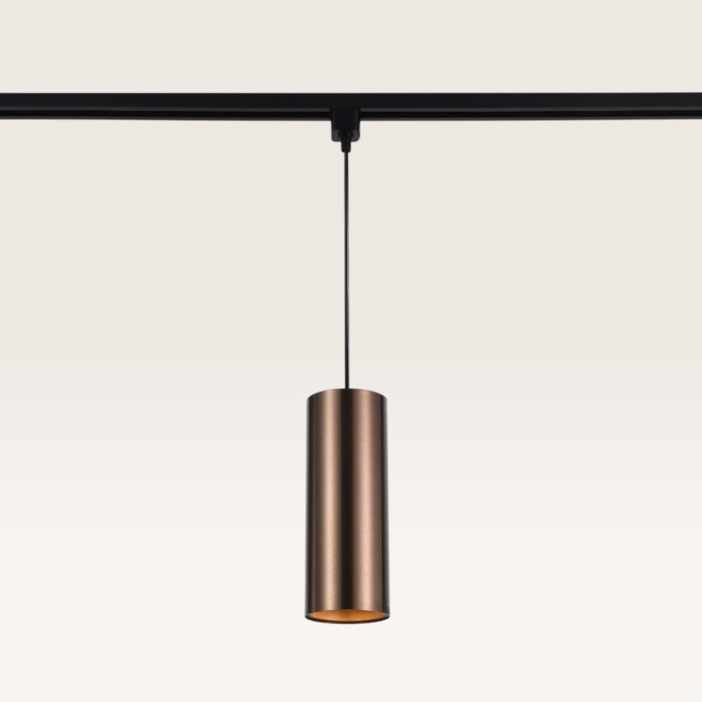 Hangspot Belano bronzo scuro l - GU10-fitting - Ontworpen voor 1-fase railsysteem - Brons - Railspot