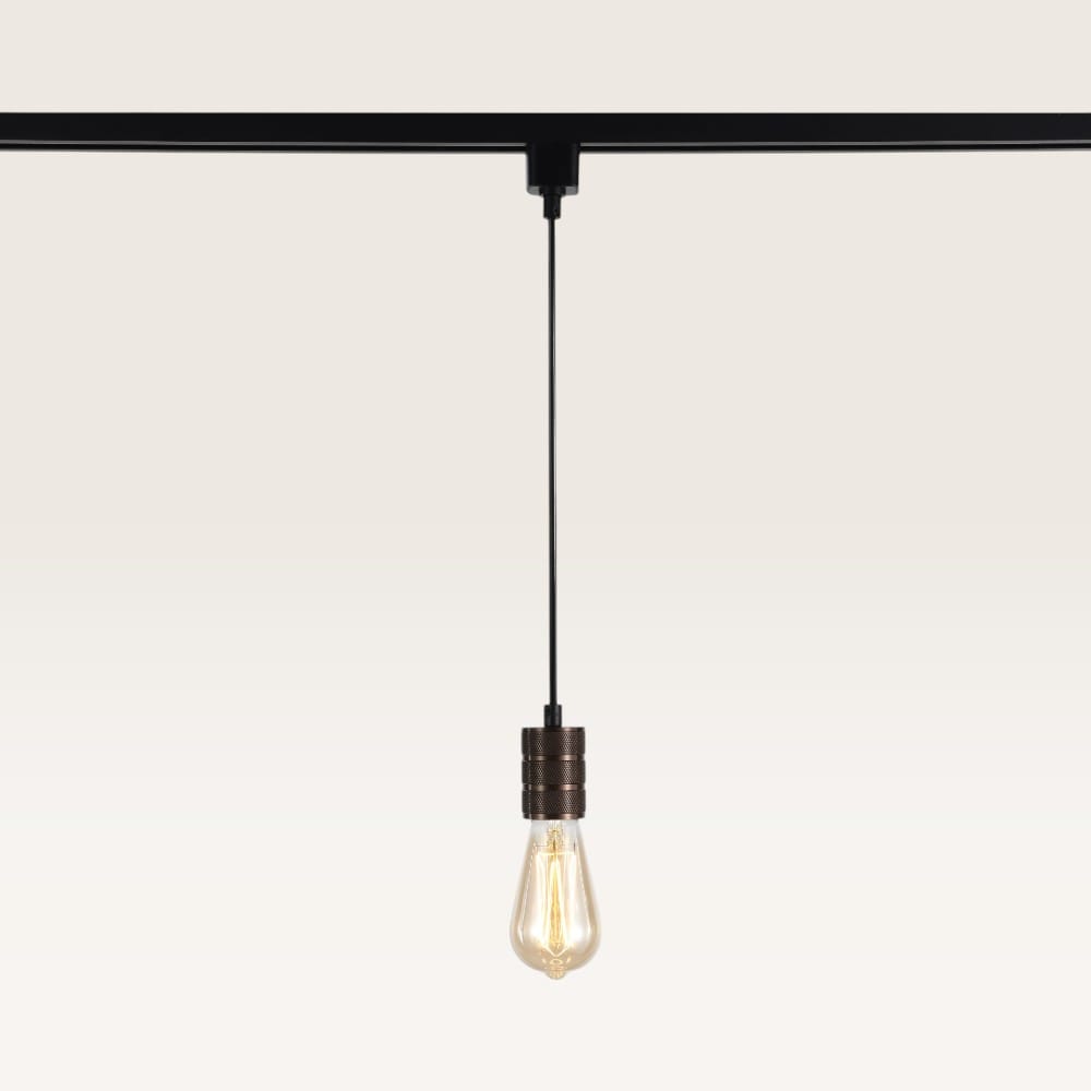 Hangspot Avaro bronzo - E27-fitting - Ontworpen voor 1-fase railsysteem - Brons - Railspot - IP20 vo