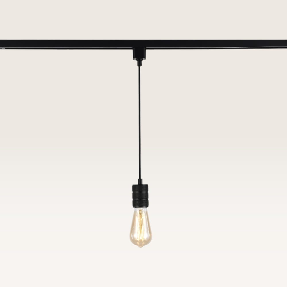 Hangspot Avaro nero - E27-fitting - Ontworpen voor 1-fase railsysteem - Zwart - Railspot - IP20 voor
