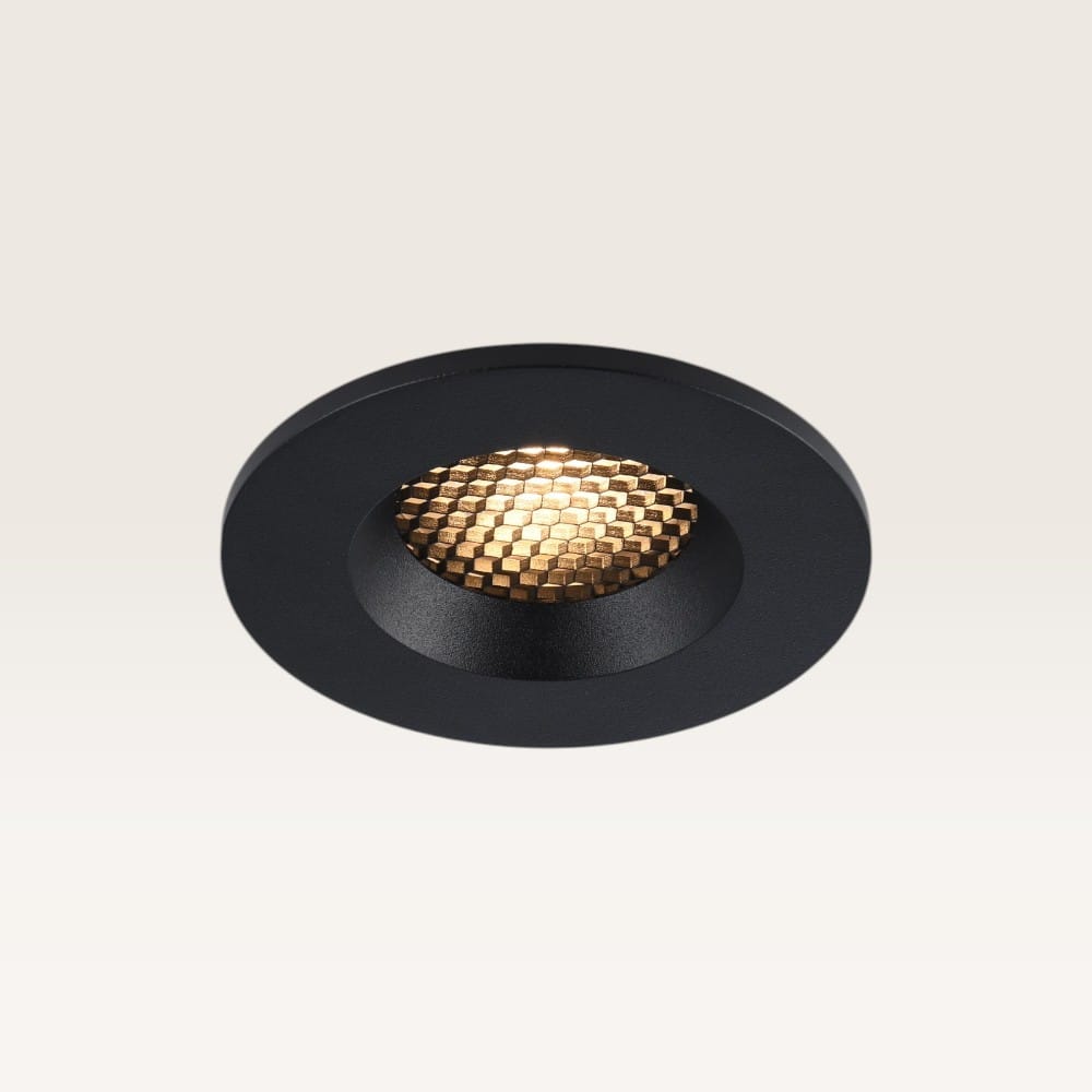 Inbouwspot Juvano nero - Inbouwdiepte 27mm - GU10-fitting - IP54 voor binnen en buiten - Zwart - Met