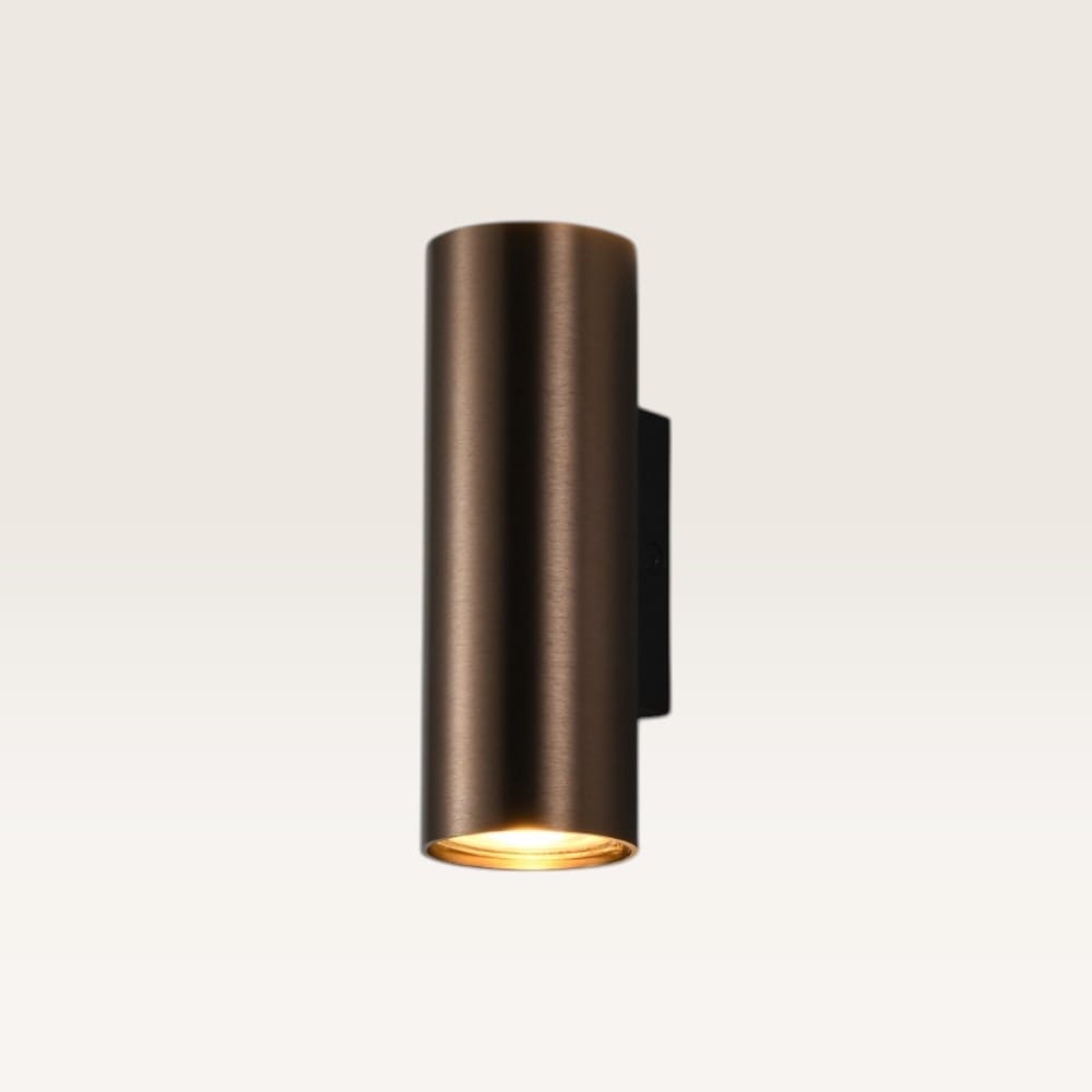 Wandlamp Mirano bronzo - GU10-fitting - Cilindervormige spot - Minimalistisch design - IP20 voor bin
