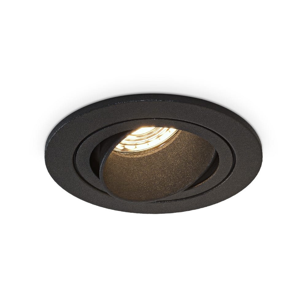 Philadelphia LED inbouwspot Dimbaar Incl. GU10 2700K 4 Watt Zwart Kantelbaar IP20 voor binnen Rond