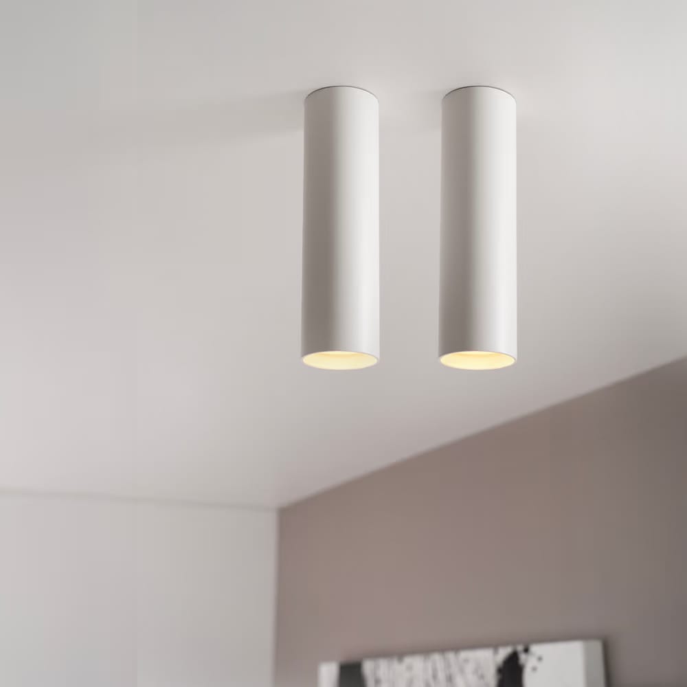 2x Canopus bianco m by LUSENZ - Cilindervormige opbouwspot in met mat witte coating