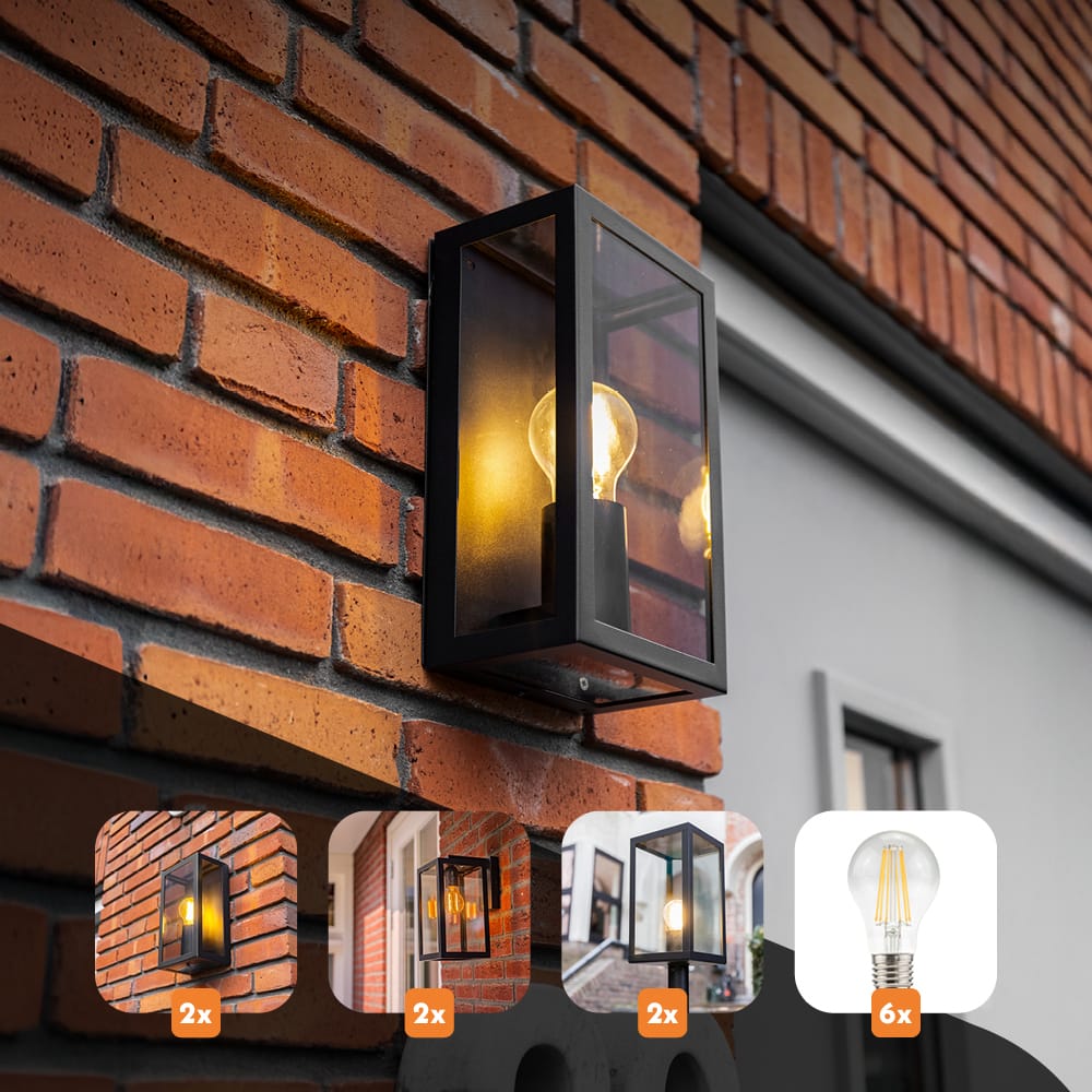Lichtbundel 'Tuinpakket Tijdloos' - Compleet pakket - Voor een elegante tuin - Wandlampen, tuinlanta